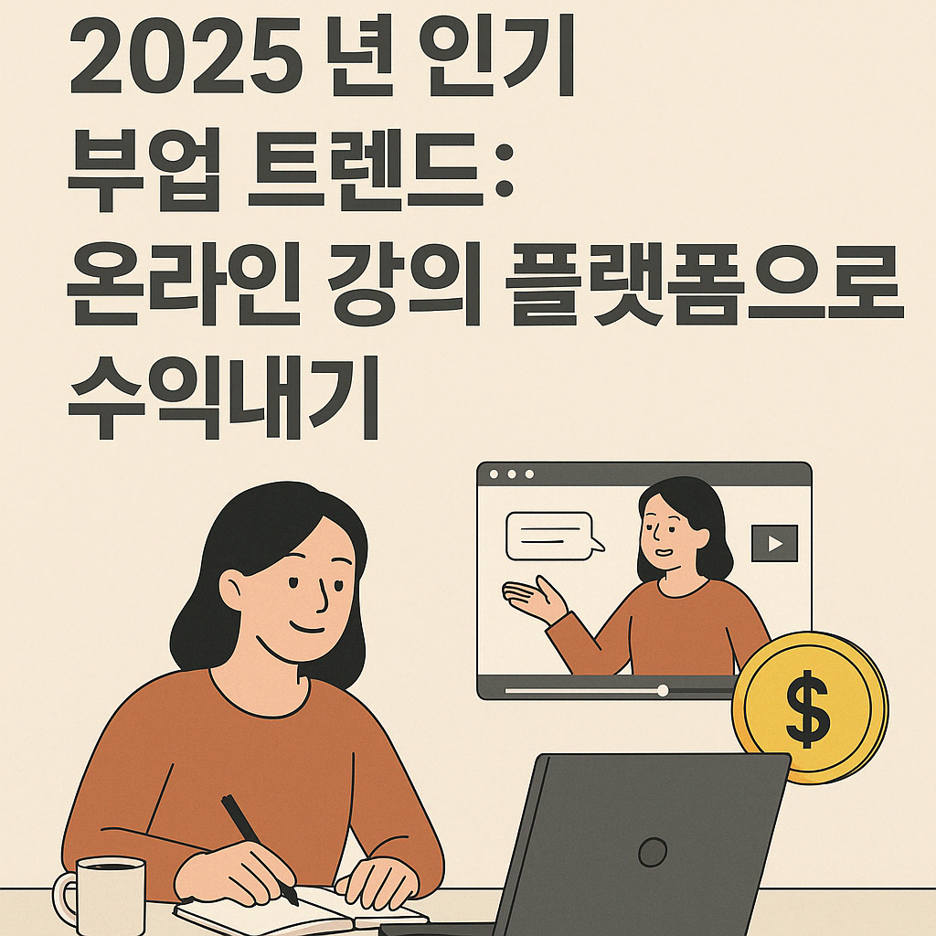 2025년 인기 부업 트렌드: 온라인 강의 플랫폼으로 수익내기, 이제는 콘텐츠가 자산이다
